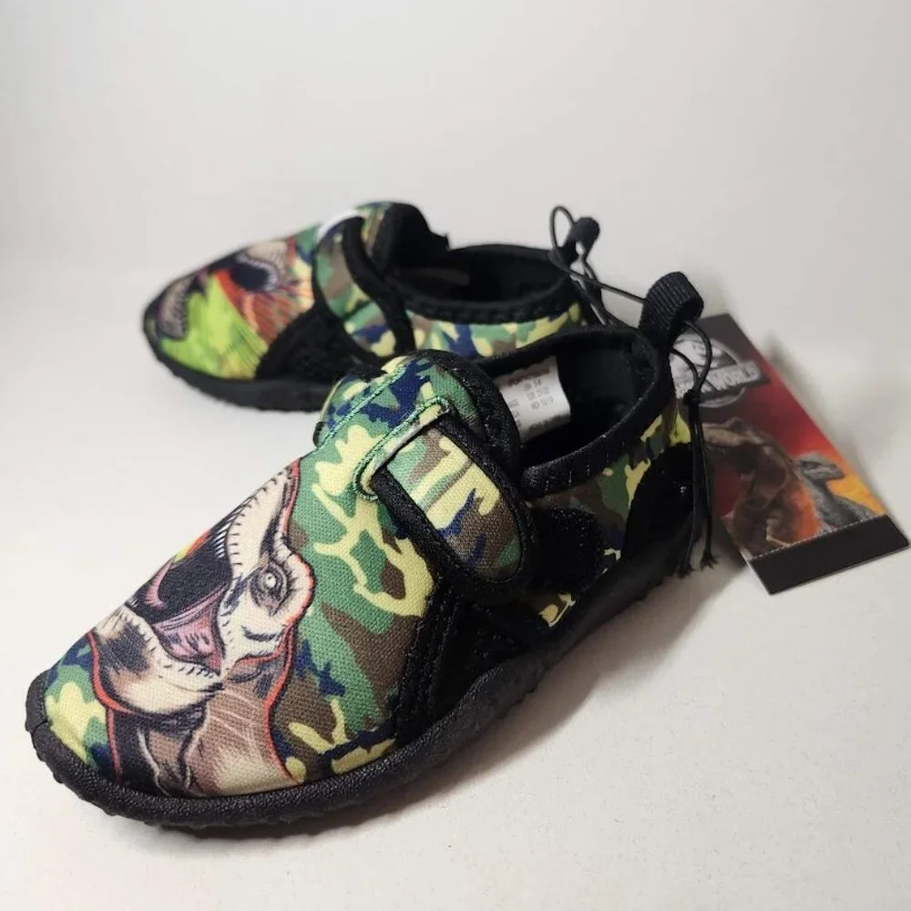 New Size 5 Jurassic Park sneakers water pool beach shoes Velcro dinosaur Toddler